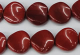 CTW32 15.5 inches 16mm twisted coin red jasper beads wholesale