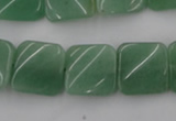 CTW354 15.5 inches 16*16mm twisted square green aventurine beads