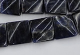 CTW355 15.5 inches 16*16mm twisted square sodalite gemstone beads