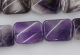 CTW372 15.5 inches 15*20mm twisted rectangle dogtooth amethyst beads