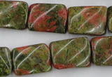 CTW374 15.5 inches 15*20mm twisted rectangle unakite gemstone beads