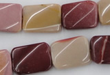 CTW375 15.5 inches 15*20mm twisted rectangle mookaite gemstone beads