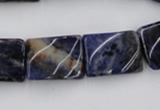 CTW376 15.5 inches 15*20mm twisted rectangle sodalite gemstone beads