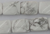 CTW383 15.5 inches 15*20mm twisted rectangle white howlite beads