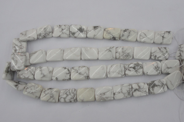 CTW383 15.5 inches 15*20mm twisted rectangle white howlite beads