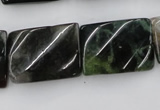 CTW395 15.5 inches 18*25mm twisted rectangle moss agate beads