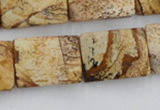 CTW396 15.5 inches 18*25mm twisted rectangle picture jasper beads