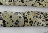 CTW397 15.5 inches 18*25mm twisted rectangle dalmatian jasper beads