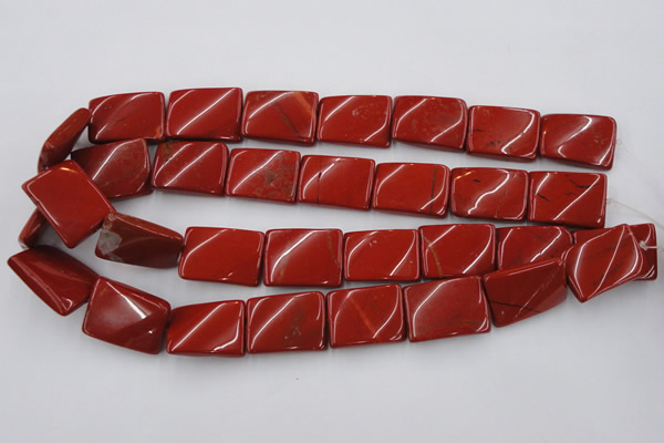 CTW399 15.5 inches 18*25mm twisted rectangle red jasper beads