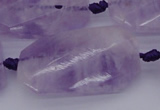 CTW452 20*38mm faceted & twisted rectangle lavender amethyst beads