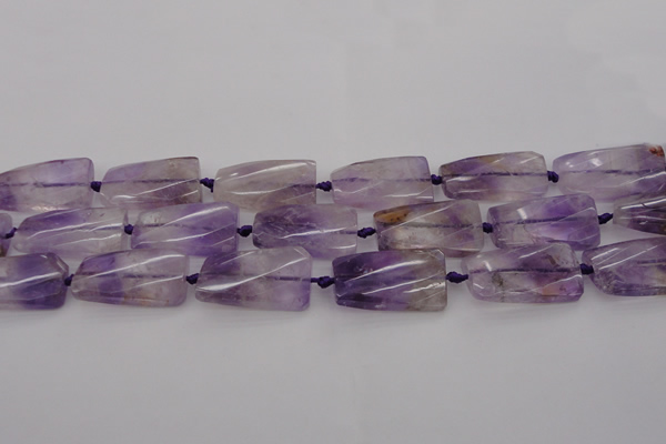 CTW456 20*38mm faceted & twisted rectangle ametrine beads