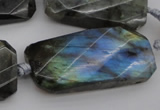 CTW457 20*38mm faceted & twisted rectangle labradorite beads