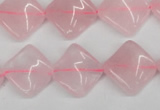 CTW48 15.5 inches 15*15mm twisted diamond rose quartz beads