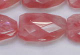 CTW501 15.5 inches 20*30mm faceted & twisted synthetic quartz beads