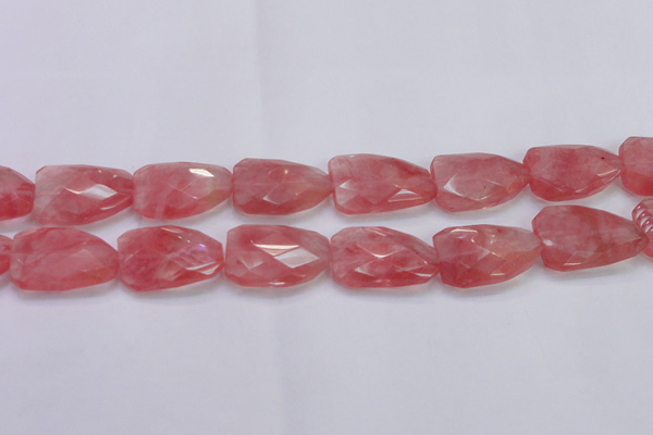 CTW501 15.5 inches 20*30mm faceted & twisted synthetic quartz beads