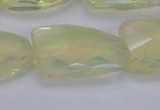 CTW502 15.5 inches 20*30mm faceted & twisted synthetic quartz beads