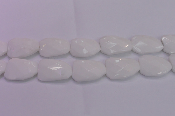 CTW515 15.5 inches 30*40mm faceted & twisted white porcelain beads