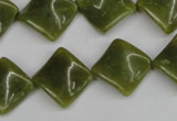 CTW53 15.5 inches 15*15mm twisted diamond jade gemstone beads