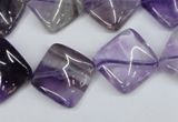 CTW56 15.5 inches 15*15mm twisted diamond amethyst gemstone beads