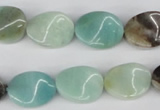 CTW59 15.5 inches 12*16mm twisted oval amazonite gemstone beads