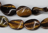 CTW69 15.5 inches 15*20mm twisted oval yellow tiger eye beads