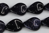 CTW79 15.5 inches 15*20mm twisted oval blue goldstone beads