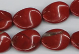 CTW85 15.5 inches 15*20mm twisted oval red jasper gemstone beads