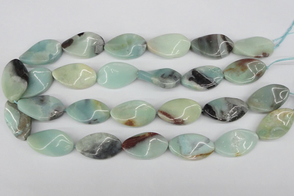 CTW91 15.5 inches 18*30mm twisted oval amazonite gemstone beads