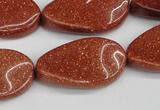 CTW94 15.5 inches 18*30mm twisted oval goldstone gemstone beads