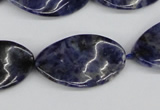 CTW97 15.5 inches 18*30mm twisted oval sodalite gemstone beads