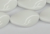 CTW99 15.5 inches 18*30mm twisted oval white agate gemstone beads