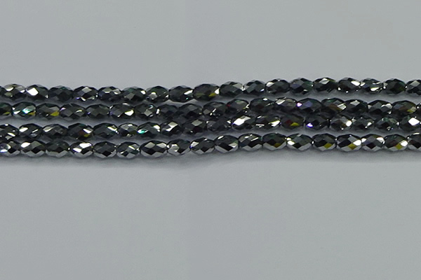 CTZ647 15.5 inches 6*9mm faceted rice terahertz beads wholesale