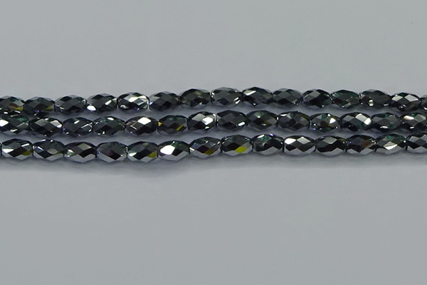 CTZ648 15.5 inches 7*11mm faceted rice terahertz beads wholesale