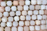 CUBE223 15 inches 10mm faceted cube pink aventurine beads wholesale