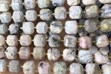 CUBE224 15 inches 10mm faceted cube pink opal beads wholesale