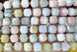 CUBE230 15 inches 10mm faceted cube morganite beads wholesale