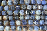 CUBE247 15 inches 10mm faceted cube dumortierite beads wholesale