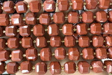 CUBE252 15 inches 10mm faceted cube red jasper beads wholesale