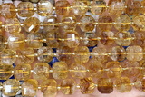 CUBE253 15 inches 10mm faceted cube citrine beads wholesale