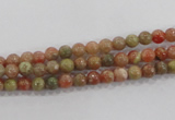 CUG100 15.5 inches 4mm round Chinese unakite beads wholesale