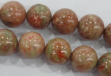 CUG105 15.5 inches 14mm round Chinese unakite beads wholesale