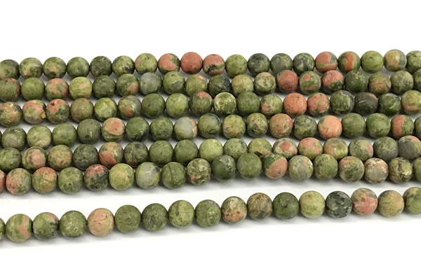 CUG206 15 inches 6mm round matte unakite beads