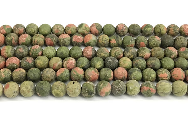 CUG207 15 inches 8mm round matte unakite beads