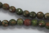 CUG300 15.5 inches 4mm faceted round unakite gemstone beads