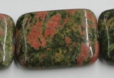 CUG55 16 inches 30*40mm rectangle natural unakite gemstone beads