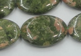 CUG63 16 inches 22*30mm oval natural unakite gemstone beads wholesale