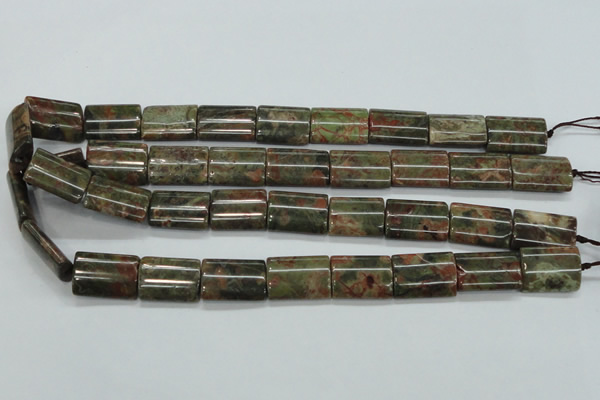 CUJ08 15.5 inches 15*20mm flat tube autumn jasper gemstone beads