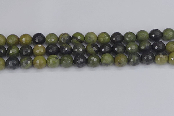 CUJ104 15.5 inches 12mm faceted round African green autumn jasper beads