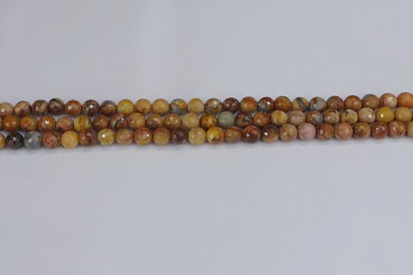 CVJ21 15.5 inches 4mm faceted round venus jasper beads wholesale