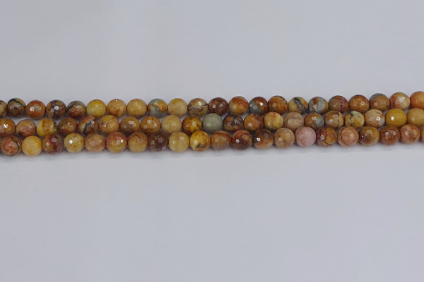 CVJ22 15.5 inches 6mm faceted round venus jasper beads wholesale